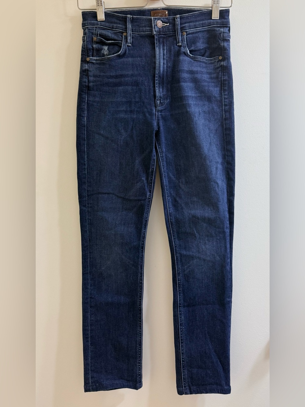 MOTHER The Dazzler Hover Jeans Invitation Only Size 26 Distressed Dark Blue - Picture 3 of 16
